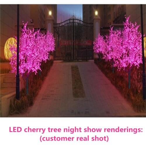 New led Christmas cherry tree 864pcs led bulb 1.8m 6ft height 110 / 220VAC rainproof outdoor use HDL fast free shipping