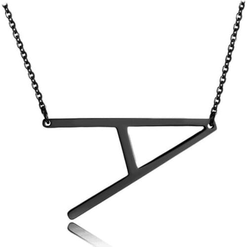 New Minimalist Gold Rose Gold Silver Color 26 A-Z Letter Name Initial Necklaces For Women Long Big Letter Pendant Necklace