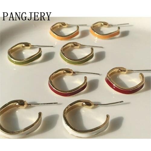PANGJERY 925 Sterling Silver Colors Earrings for Women INS Fashion Simple Vintage Cute Sweet Twisted Wavy Wedding Jewelry Gifts