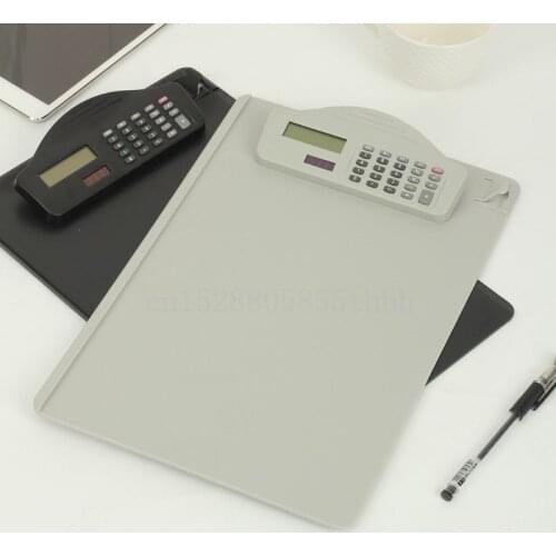 Plastic A4 Clipboard with Calculator Writing Pad File Folders Document Holder