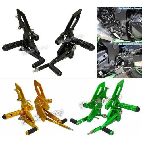 Sale CNC Adjustable Rider Rear Sets Rearset Footrest Foot Rest Pegs For Kawasaki Ninja 250 300 EX300 Z300 2013 2014 2015 2016