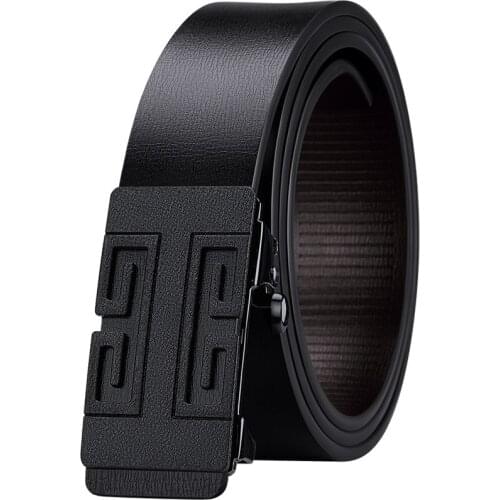 Luxury Genuine Leather Mens Belt Scrub Automatic Buckle High Quality Thin Waist Belt Business Leisure Fashion 2021 New