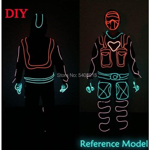 DIY Movie Cosplay Costume Glow Party Supplies Flashing EL Wire Clothes Night Party Dance Props Wedding Holiday DIY Decoration
