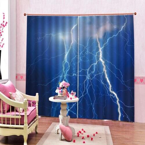 Blue curtains sky curtains D Curtain Luxury Blackout Window Curtain Living Room Blackout curtain