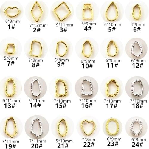 10pcs/lot Japan Korea 3D Alloy Nail Decorations Metal Fancy Style Frame Nail Accessories DIY Charm Styling Tools Nail Art Parts