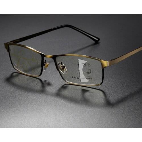 UVLAIK Women Dual-use Photochromic Reading Glasses Progressive Multifocal Men Eyeglasses Anti Blue Light Prescription Glasses