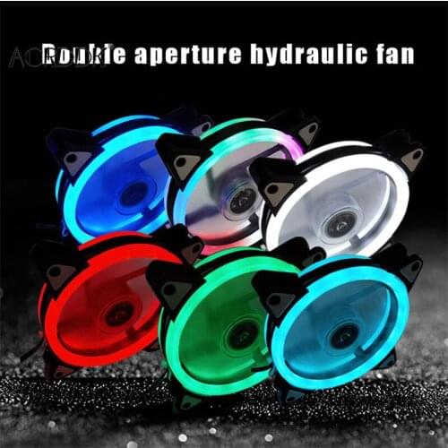 12cm Chassis Cooling Fan Double-Sided Glowing Mute Chassis Fan for Desktop Computer Easy Operation FC