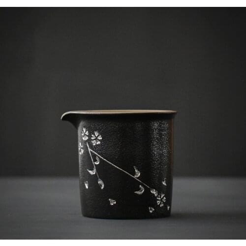 LUWU japanese ceramic tea pitchers cherry blossom chahai chinese tea accessories 165ml