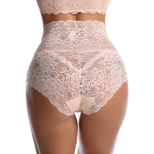 Womens Panties Sexy Lace Ladies High Waist Briefs Tanga Lingerie Femme G- String Plus Size Panty Comfort Intimates Underwear