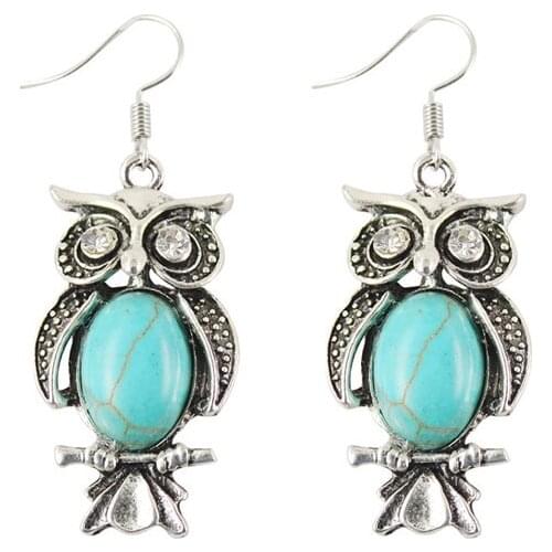 2019 Charming Vintage Tibetan Animal Owl Drop Dangle Earrings Jewelry Gift for Women 3 styles A087-A089G