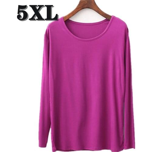 Womens Thermal Underwear Plus Size 5XL Thermal Shirt Thin Tops Modal Womens Undershirt Woman Winter Autumn Large Sizes Warming