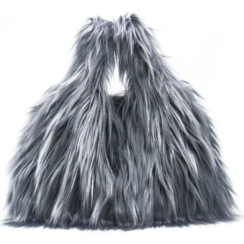 Winter furry bags for women 2021 ladies handbag casual simple big female tote large capacity plush soft handbags designer bag