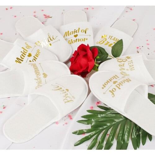 Wedding 1 Pair Bride To Be Disposable Soft Slippers Bridal Party Shower Decoration Bride Groom Bachelor Party Gift