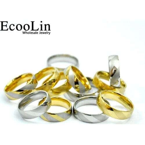 10Pcs New Design 3 Colors Spiral Texture Gold Stainless Steel Rings For Women Men Jewelry Wholesale Bulks Lots Never Fade LB4018