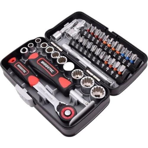 38pcs Mini Ratchet Wrench Set 1/4\" Socket Hex Head Screwdriver Slot Bike Repair