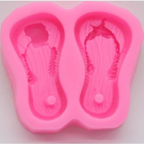 3D Slippers Silicone Mold Shoes Polymer Clay Soap Molds Chocolate Candy Gumpaste Molds Party Fondant Cake Decorating Tools 362