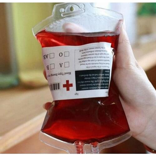 500pcs/lot Free shipping Clear Food Grade PVC Material Reusable Blood Energy Drink Bag Halloween Pouch Props Vampire SN625