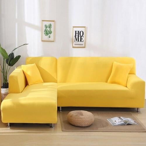 Stretch Sofa Couch Cover For Living Room Solid Color Slipcover LShape Sectional Corner Funda Towel All Inclusive Copridivano