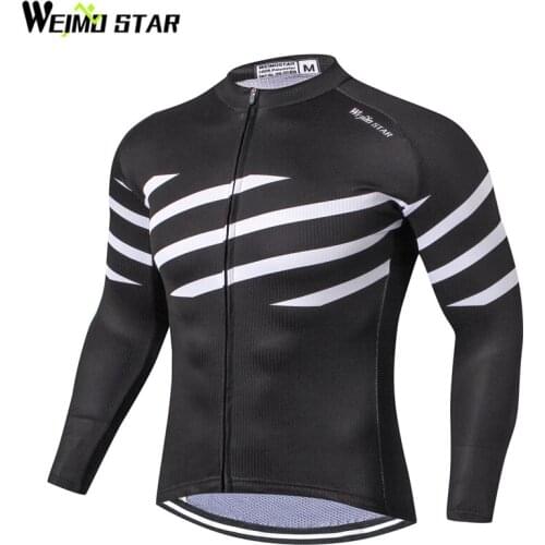 Weimostar Black White Mens Cycling Jersey Racing Sport Bike Jersey Tops Long Sleeves mtb Bicycle Cycling Clothing Ropa Ciclismo