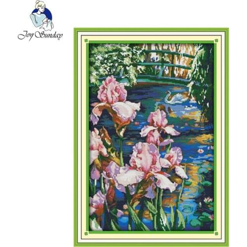Joy Sunday scenic style Iris pool home ornament simple modern cross stitch patterns tapestry kits online