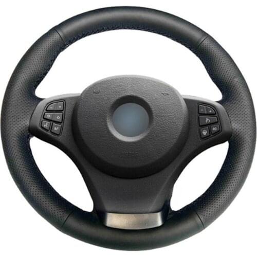 Top Micro Fiber Leather Steering Wheel Hand-stitch on Wrap Cover For BMW X3 E83 2003-2010 X5 E53 2004-2006