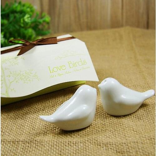 Love Birds ceramic salt and pepper shaker wedding favor party gifts for guests 200pcs/lot LX4484