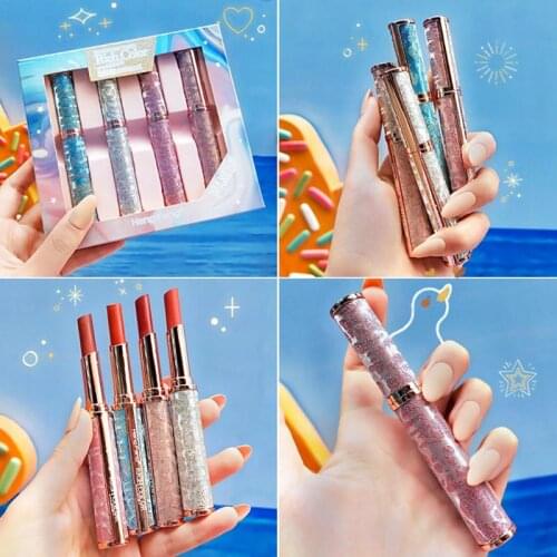 Lipstick Set White Velvet Matte Lipstick Set Box Velvet Matte Moisturizing Waterproof Non-Fading Non-Stick Cup Lipstick TSLM1