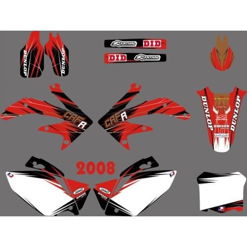 New Style (0139 Hot Red&White) TEAM GRAPHICS&BACKGROUNDS DECALS STICKERS Kits for Honda CRF450 CRF450R 2008 CRF 450 450R