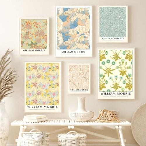 William Morris Vintage Nordic Posters And Prints Flowers Plant Leaf Wall Art Canvas Painting Wall Pictures For Living Room Decor