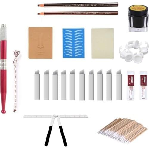 Semi-permanent tattoo practice skin tattoo eyebrow beginner kit tool novice package eyebrow eyebrows full set of supplies
