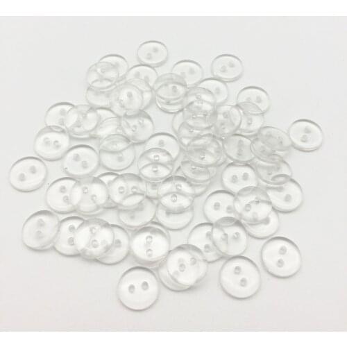 1000pcs/lot 10mm Resin Clear Transparent Buttons Round Sewing Scrapbooking Garment Accessories Embellishments