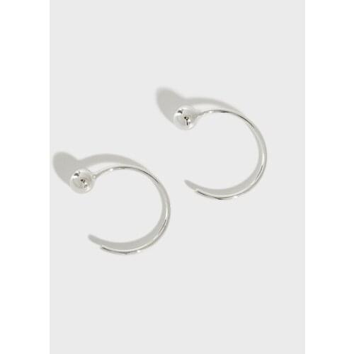 YPAY Geometric 925 Sterling Silver Hoop Earrings for Women Small Bead Round Circle Brinco Simple Fine Jewelry Wholesale YME125