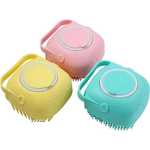 Pet Dog Shampoo Massager Brush Cat Massage Comb Grooming Scrubber Shower Brush for Bathing Hair Soft Clean Silicone Brushes
