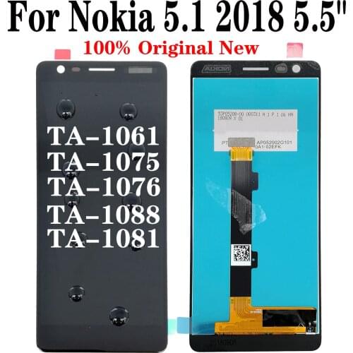 Shyueda 100% Orig New AAA+ For Nokia 5.1 2018 5.5" TA-1061 TA-1075 TA-1076 TA-1088 TA-1081 LCD Display Touch Screen Digitizer