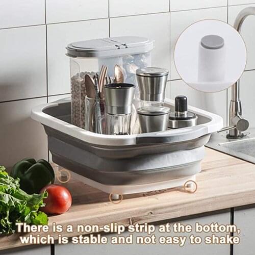 Multi-functional Folding Cutting Board Draining Vegetable Washing Basin Convenient Sink Plastic Household Ice Bucket