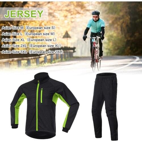 Thermal Fleece Cycling Jacket Pants Breathable Clothing Windproof Waterproof Long Jersey for Bicycle MTB Road Bike Warm Jersey