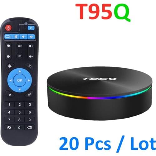 T95Q Tv Box 4K UHD Android 9.0 Set Top S905X3 Smart Media Player 20 Pcs Lot