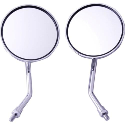 10mm Pair Rear Side View Mirrors Round Shape For Honda CB500 CB550 CB650 CB750