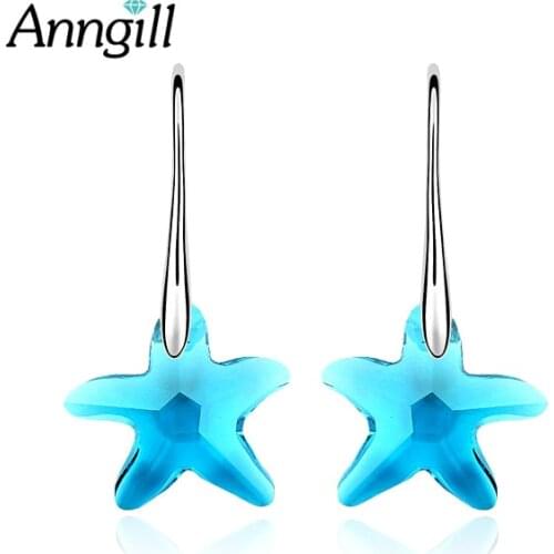 Anngill Drop Earrings For Women Fashion Original Star Crystal From Swarovski Christmas Gift Party Jewelry Accessories