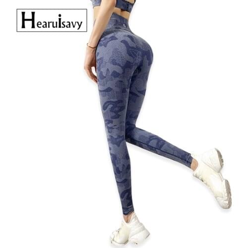 Women High Waist Yoga Pants Seamless Fitness Leggings Gym Sportswear Camo Femme Gym Tights Running Trouser Sport Legging