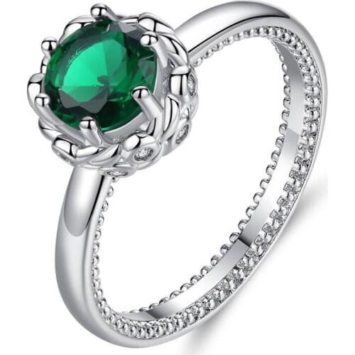 Dovolov Blue stone color crystal rings Cubic Zirconia engagement ring Big crystal woman Ring accessories jewelry