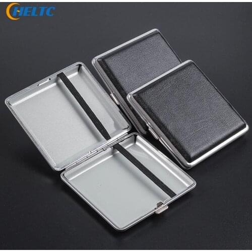 1pcs Double-open Leather Cigars Cigarette Cases For 20pcs Cigarettes Stainless Steel Tobacco Cigarette Box Cigarette Tools