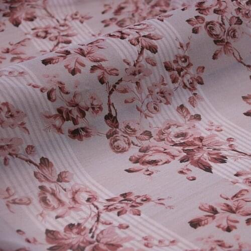 130cm Width Flowers Printed Silk Georgette Fabrics For Sewing Women Shirt Dress Patchwork DIY Clothing Tissus au metre