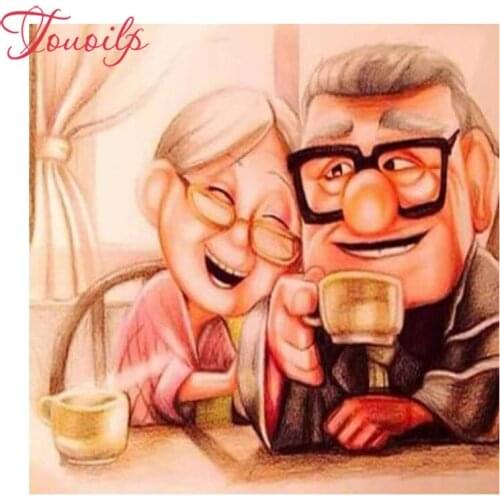 Touoilp square/round grow old together diamond painting cross new Year diamond embroidery plastic crafts Full diamond painting