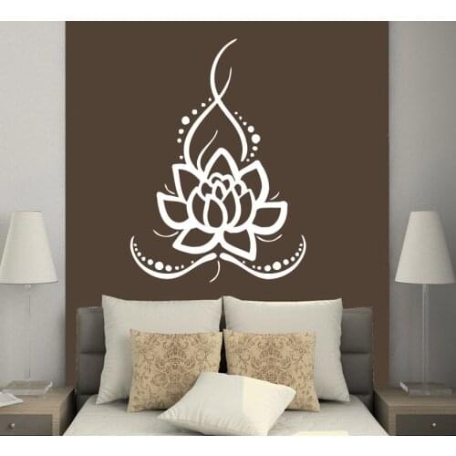 Lotus Flower Wall Sticker Boho Bohemian Room Decoration Vinyl Art Removable Poster Mural Stickers Decor Decals LY1569