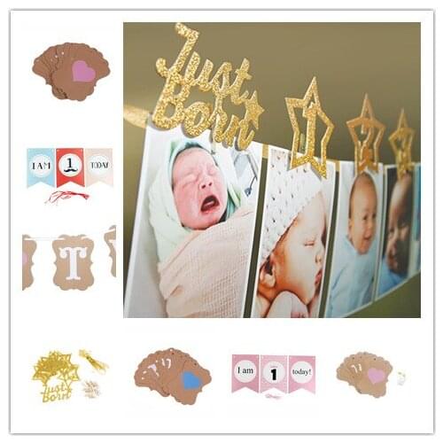 Baby Boy Girl Birthday Party Decorations I AM TWO I Am 1 TODAY Photo Frame Banner Party Favor