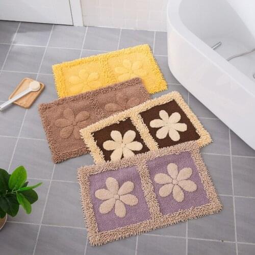 50x80cm Cotton Carpet Absorbent Ground Mat Floral Floor Mat Doormat Decoration Rug For Living Room Bedroom
