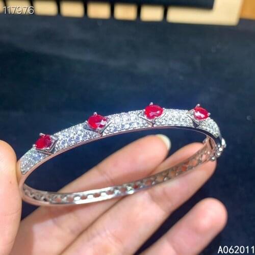 KJJEAXCMY fine jewelry natural ruby 925 sterling silver luxury new women hand bracelet wristband support test hot selling