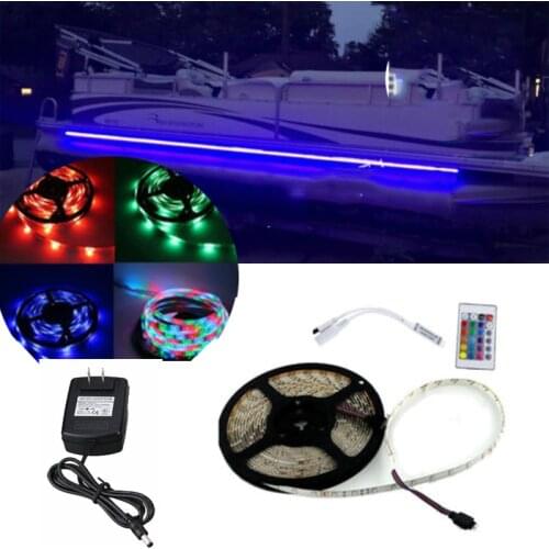 RV LED Camper Awning Boat Light Set w/IR Remote 24 key RGB 16FT 3528 Waterproof