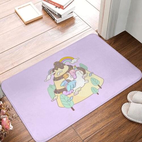 Bubu The Guinea Pig Unicorn Doormat Carpet Mat Rug Polyester Anti-slip Floor Decor Bath Bathroom Kitchen Bedroom 40x60